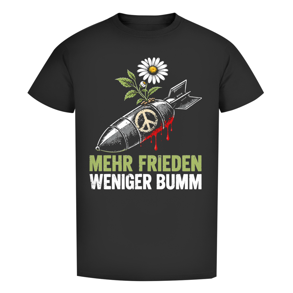 Herren Premium Bio T-Shirt mehr frieden, weniger bumm