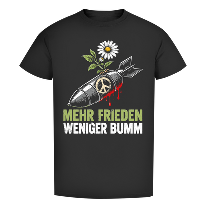 Herren Premium Bio T-Shirt mehr frieden, weniger bumm