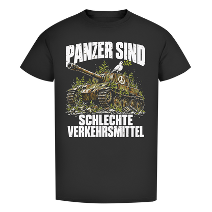 Herren Premium Bio T-Shirt Panzer sind schlechte Verkehrsmittel