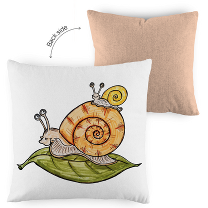 Kopfkissen zweifarbig Krabbelcrew Schnecke on Tour