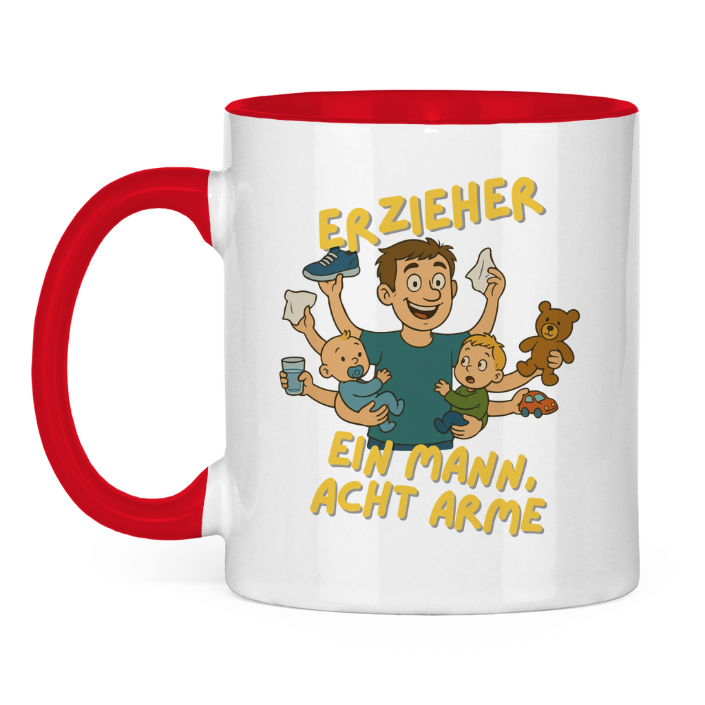 Tasse zweifarbig Erzieher -Erzieher - Ein Mann acht Arme