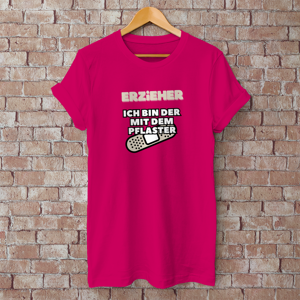 Herren T-Shirt Erzieher - Ich bin der mit dem Pflaster