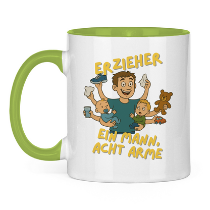 Tasse zweifarbig Erzieher -Erzieher - Ein Mann acht Arme