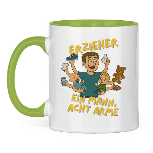 Tasse zweifarbig Erzieher -Erzieher - Ein Mann acht Arme