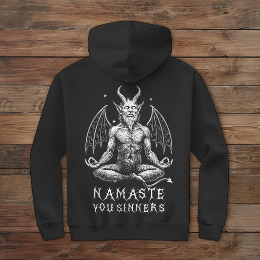 Herren Zipper Hoodie Namaste You Sinners