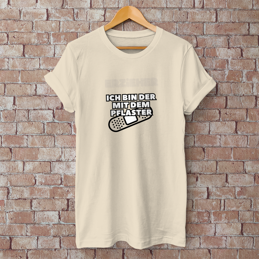 Herren T-Shirt Erzieher - Ich bin der mit dem Pflaster