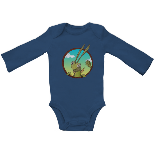 Baby Bio Bodysuite Langarm Kabbelcrew Dornschrecke Kasimir