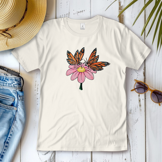 Damen T-Shirt Krabbelcrew Schmetterlinge