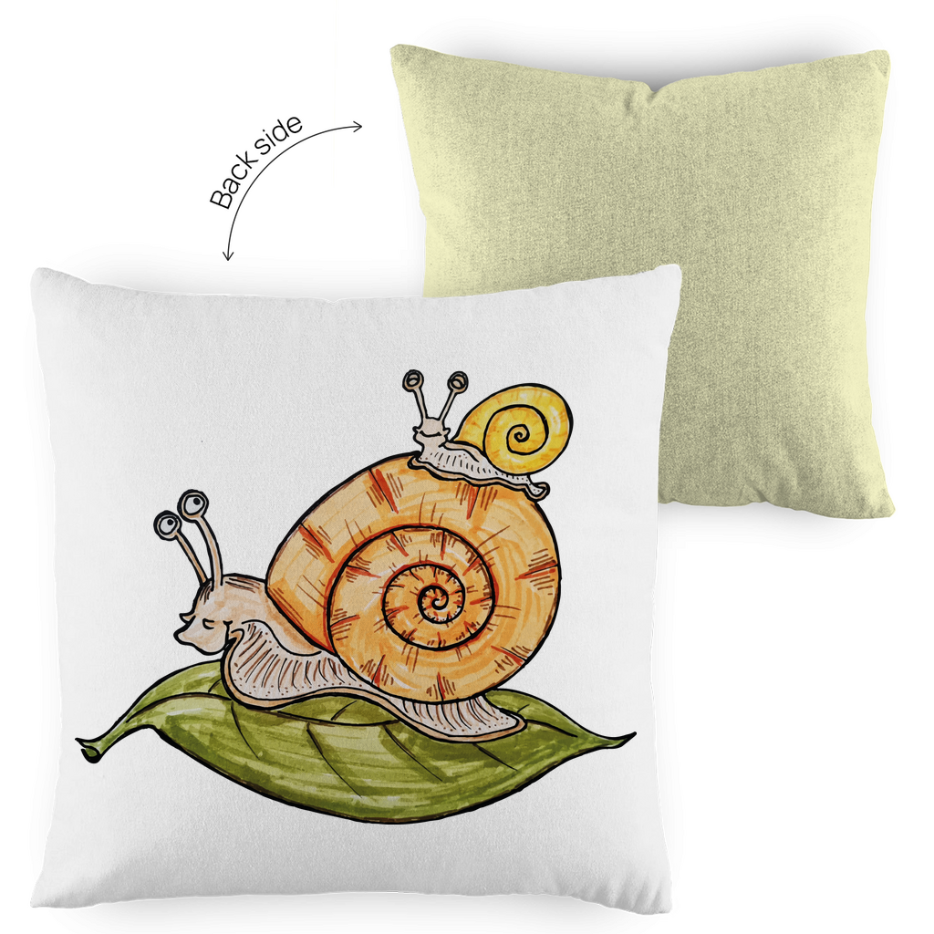 Kopfkissen zweifarbig Krabbelcrew Schnecke on Tour