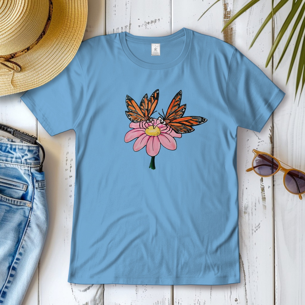 Damen T-Shirt Krabbelcrew Schmetterlinge