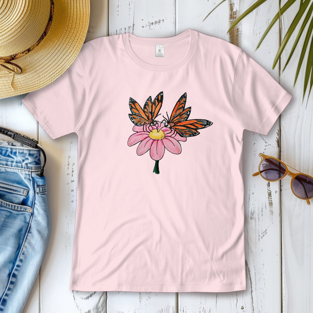 Damen T-Shirt Krabbelcrew Schmetterlinge