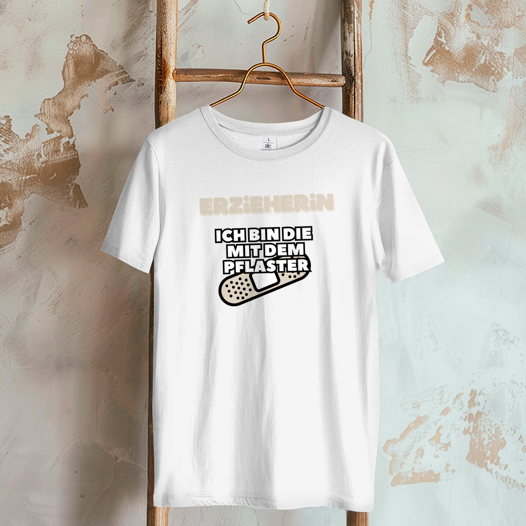 Damen T-Shirt Erzieherin - Ich bin die mit dem Pflaster