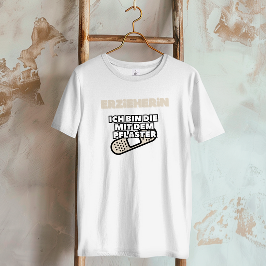 Damen T-Shirt Erzieherin - Ich bin die mit dem Pflaster