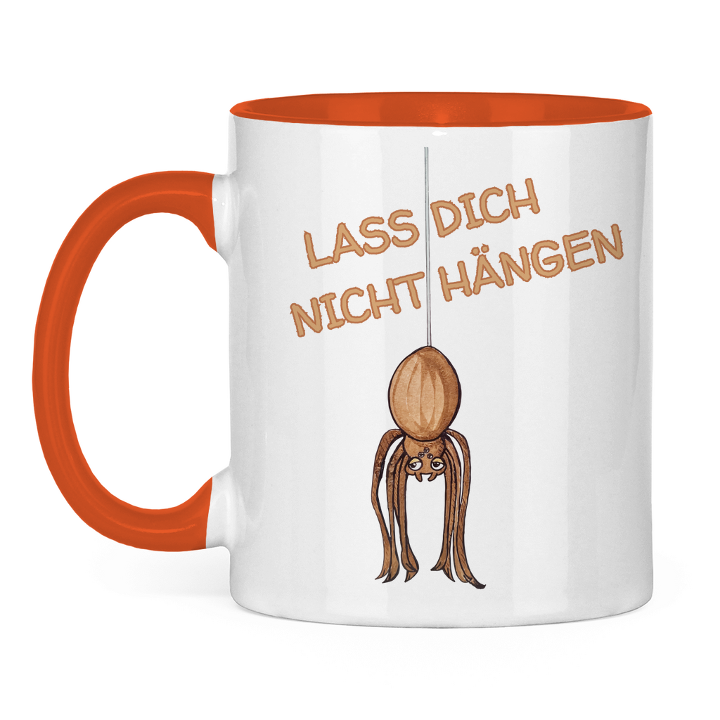 Tasse zweifarbig Krabbelcrew Hausspinne - Lass dich nicht Hängen