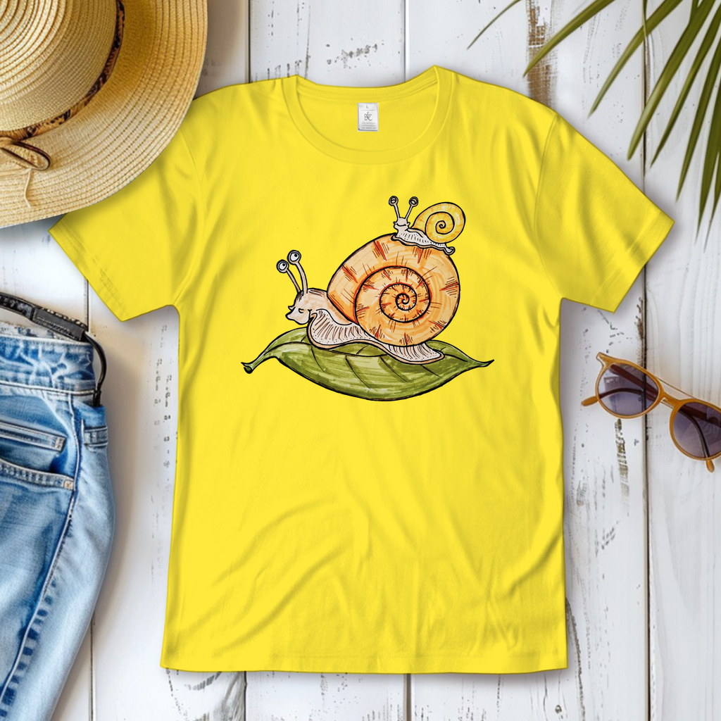 Damen T-Shirt Krabbelcrew Schnecke on Tour