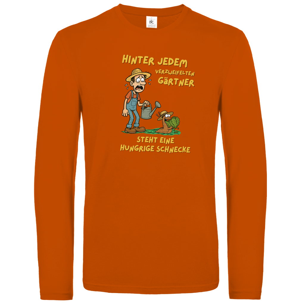 Unisex Langarmshirt Schnecke vs. Gärtner