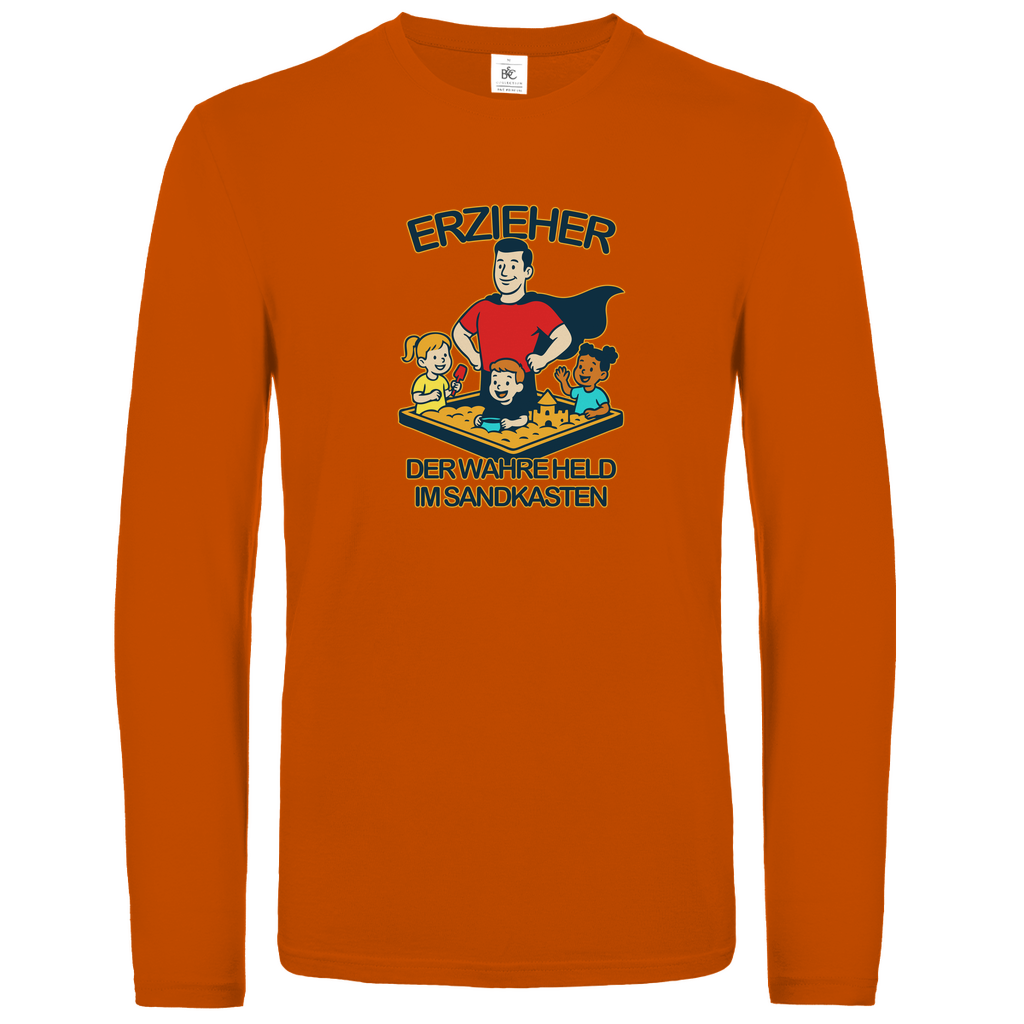 Unisex Langarmshirt Erzieher - Der wahre Held im Sandkasten