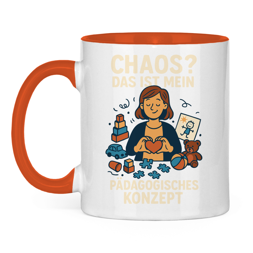 Tasse zweifarbig Chaos ist mein Pädagogisches Konzept