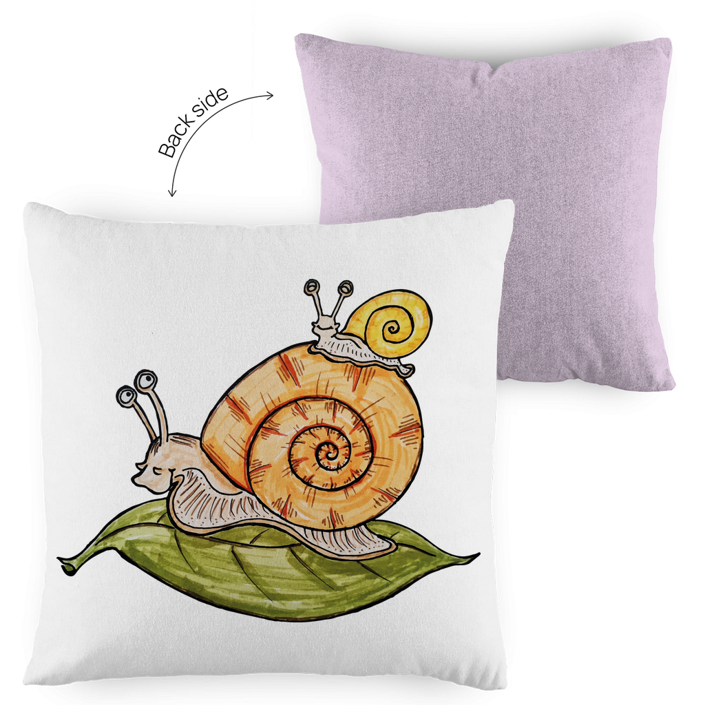 Kopfkissen zweifarbig Krabbelcrew Schnecke on Tour