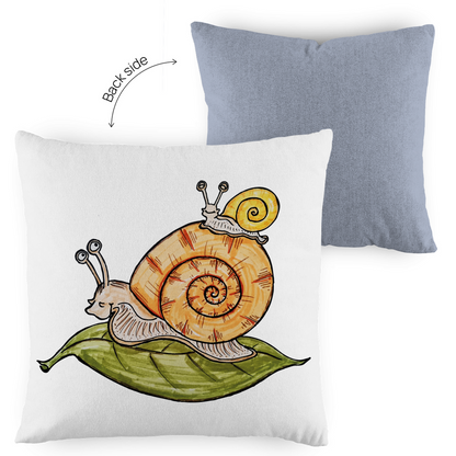 Kopfkissen zweifarbig Krabbelcrew Schnecke on Tour