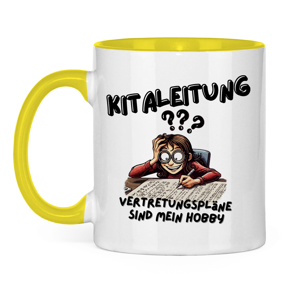 Tasse zweifarbig Kitaleitung - Vertretungspläne sind mein Hobby