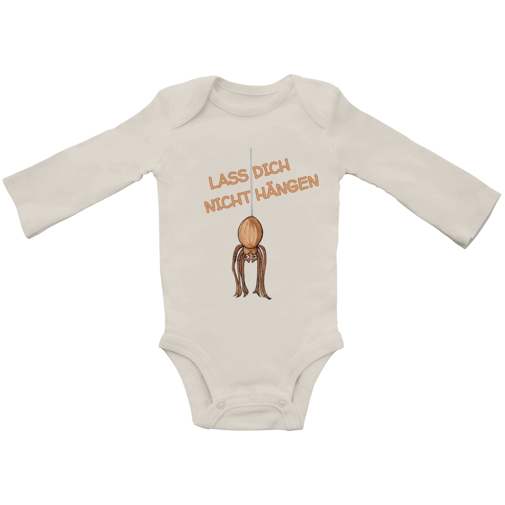 Baby Bio Bodysuite Langarm Krabbelcrew Hausspinne - Lass dich nicht Hängen