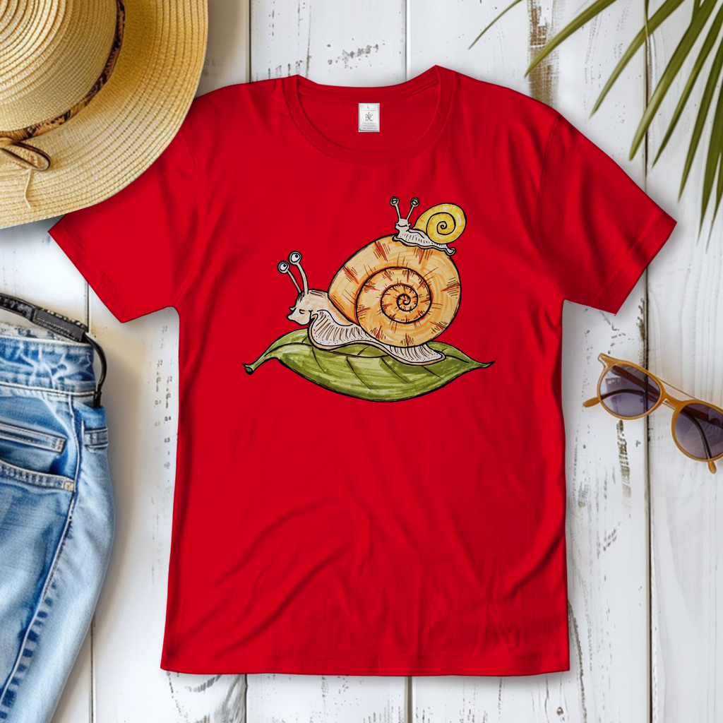 Damen T-Shirt Krabbelcrew Schnecke on Tour