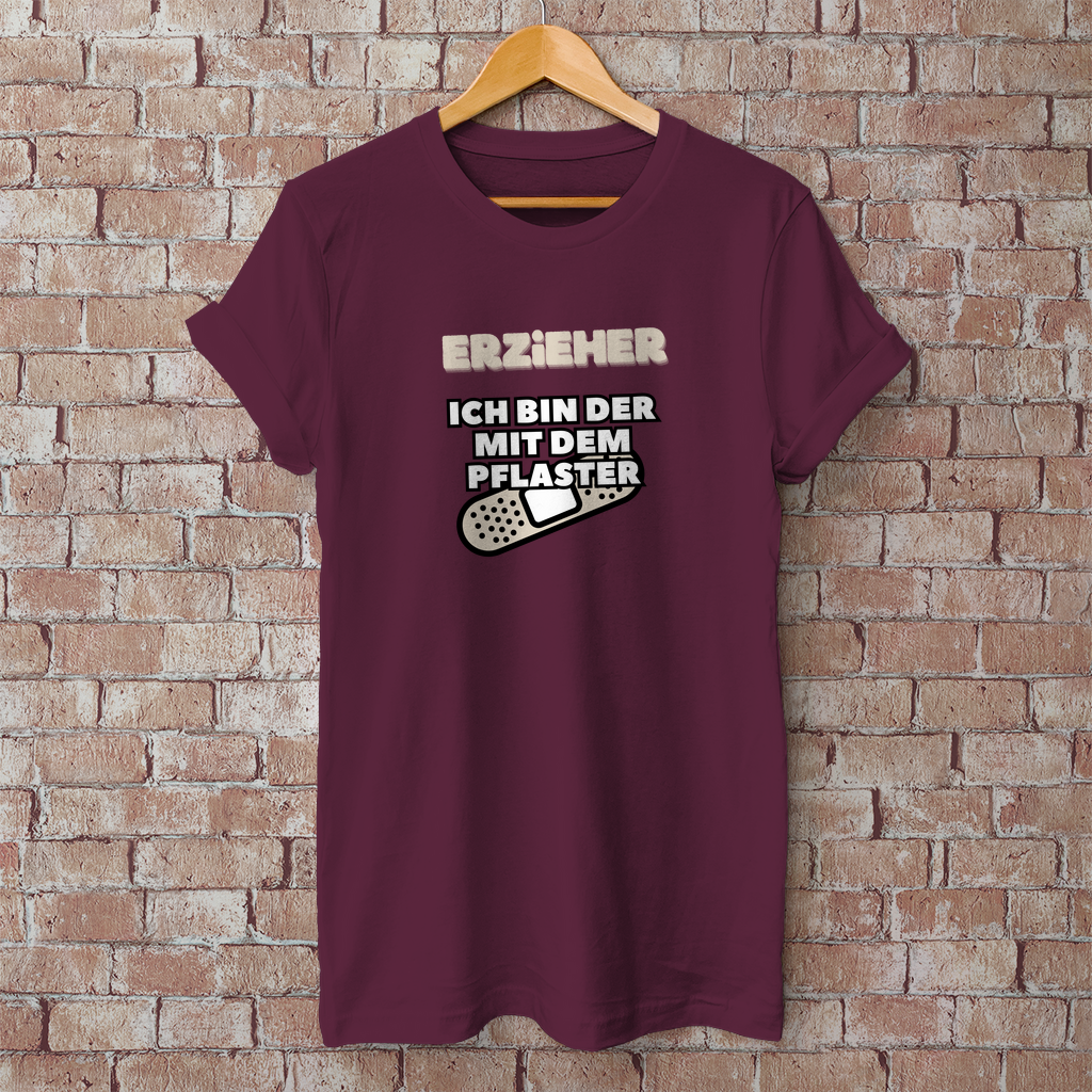 Herren T-Shirt Erzieher - Ich bin der mit dem Pflaster